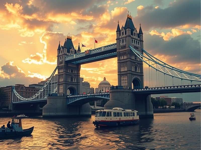 London Bridge modern structure with sunlight