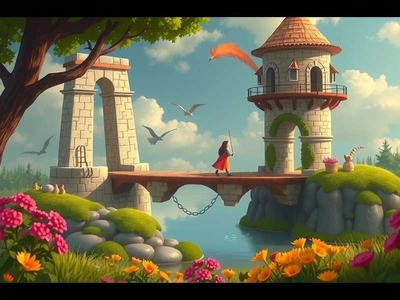 Magical bridge leading to a fantasy forest in Terabithia