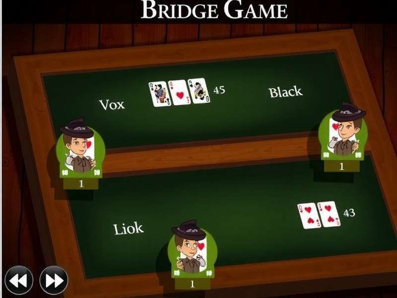A competitive Bridge game in progress with cards and players