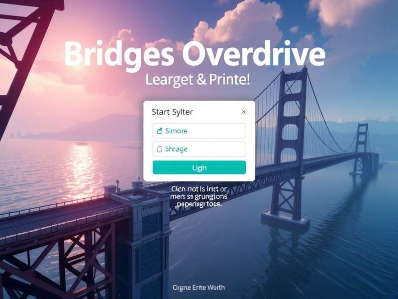 Bridges Overdrive Login — Hero banner showing bridge construction gameplay