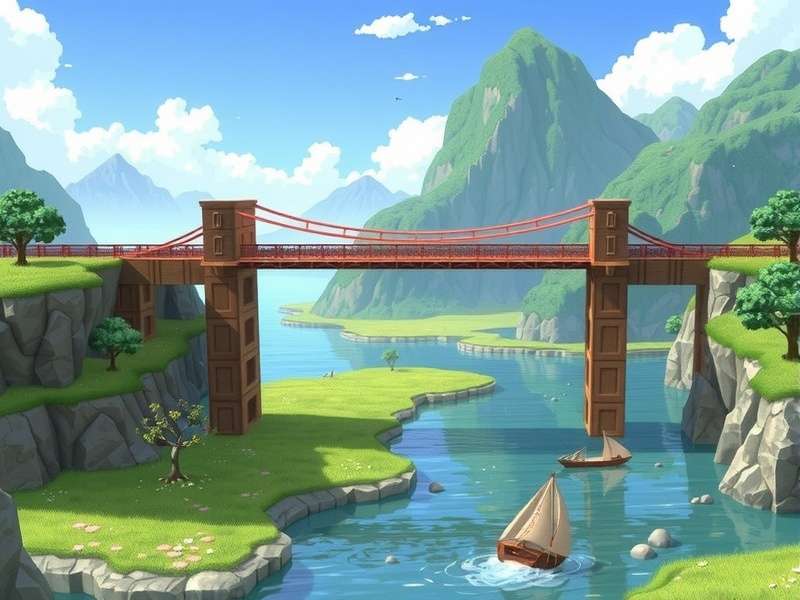 Bridge Builder Caseoh game overview showing bridge construction and engineering